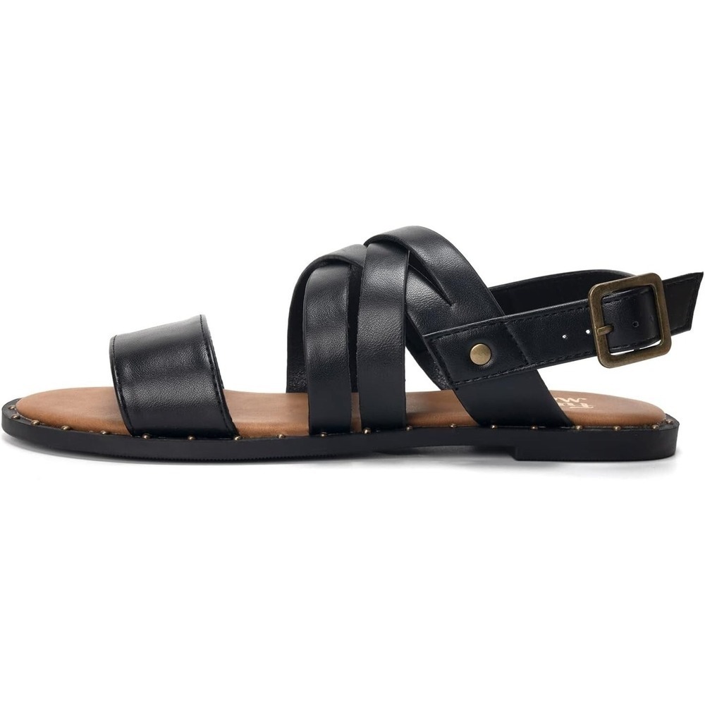 Women's Black Strappy Flat Sandals Size 6 New in Box - Picture 7 of 7